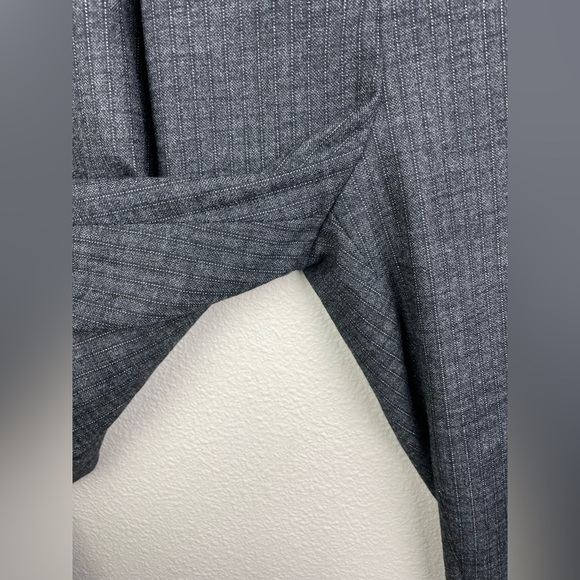 A.L.C. Women's 10 Diego Paperbag Trousers Belted Tapered Leg Grey Stripe Metalli - Picture 12 of 16